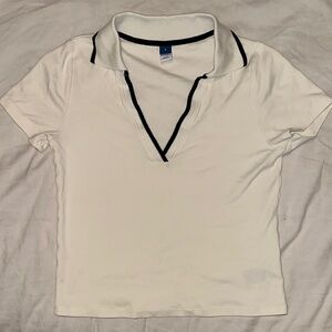 Old Navy Cream Polo Shirt with Black Trim